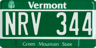 VT license plate NRV344