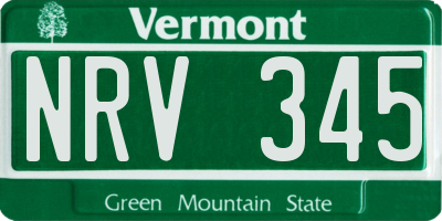 VT license plate NRV345