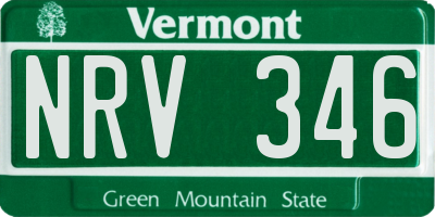 VT license plate NRV346