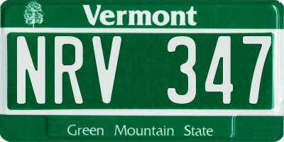 VT license plate NRV347