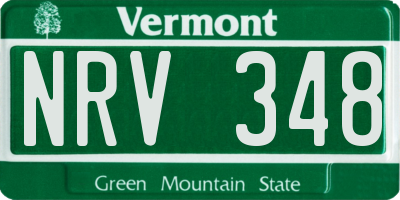 VT license plate NRV348