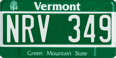 VT license plate NRV349