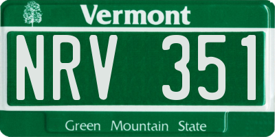 VT license plate NRV351