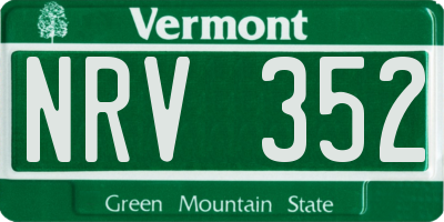 VT license plate NRV352
