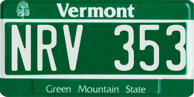 VT license plate NRV353