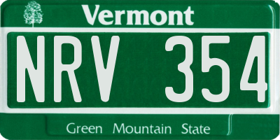 VT license plate NRV354