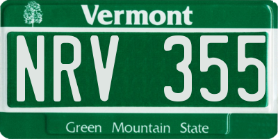 VT license plate NRV355