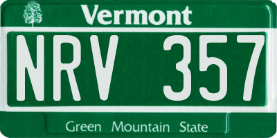 VT license plate NRV357
