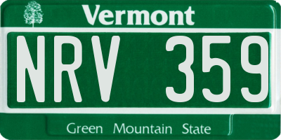 VT license plate NRV359