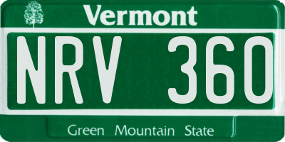 VT license plate NRV360