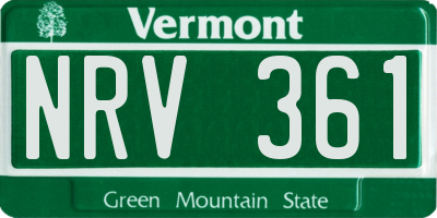 VT license plate NRV361