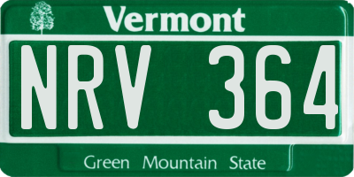 VT license plate NRV364