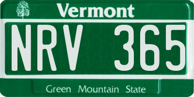VT license plate NRV365