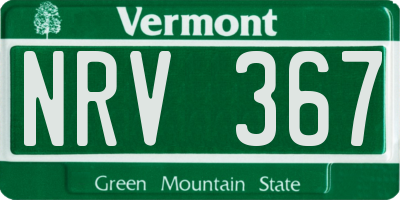 VT license plate NRV367