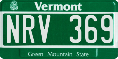 VT license plate NRV369