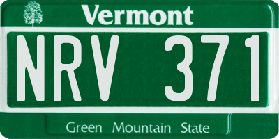 VT license plate NRV371