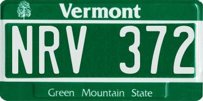 VT license plate NRV372