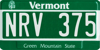 VT license plate NRV375