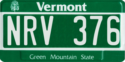 VT license plate NRV376