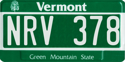 VT license plate NRV378