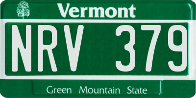 VT license plate NRV379