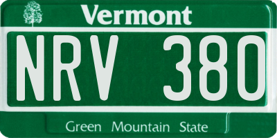 VT license plate NRV380