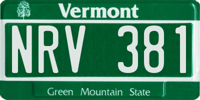 VT license plate NRV381