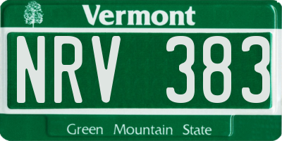 VT license plate NRV383