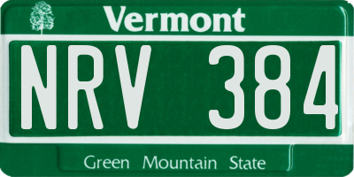 VT license plate NRV384