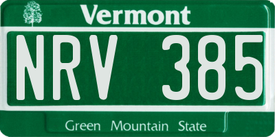 VT license plate NRV385