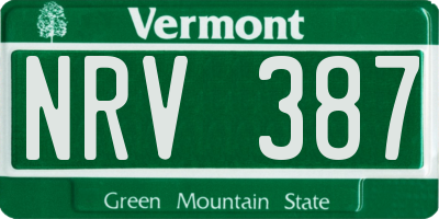 VT license plate NRV387