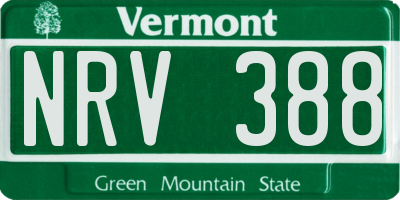 VT license plate NRV388
