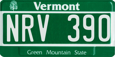 VT license plate NRV390