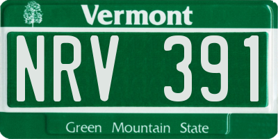 VT license plate NRV391