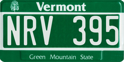 VT license plate NRV395