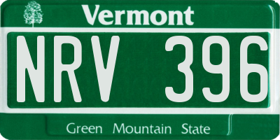 VT license plate NRV396