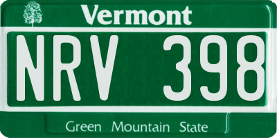 VT license plate NRV398