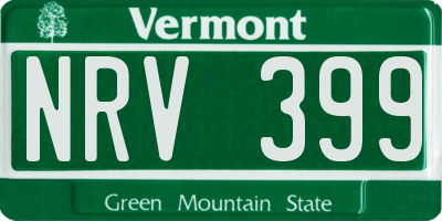 VT license plate NRV399