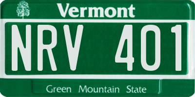 VT license plate NRV401