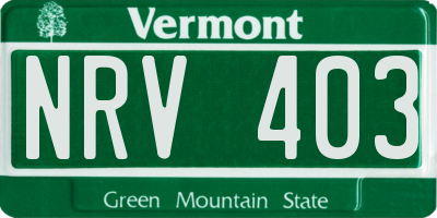 VT license plate NRV403
