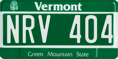 VT license plate NRV404