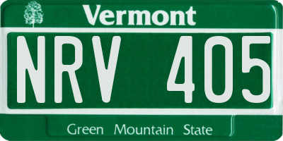 VT license plate NRV405