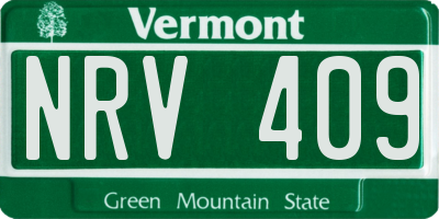 VT license plate NRV409