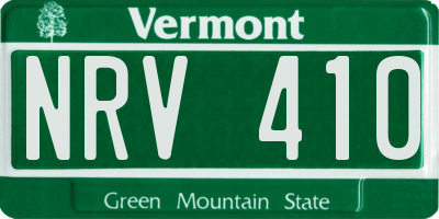 VT license plate NRV410