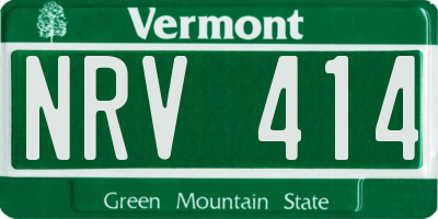 VT license plate NRV414