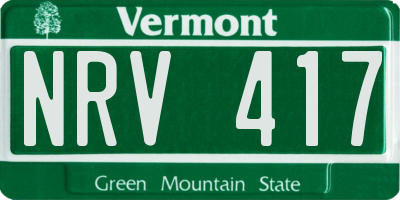 VT license plate NRV417