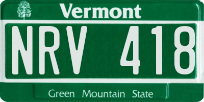 VT license plate NRV418