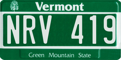 VT license plate NRV419