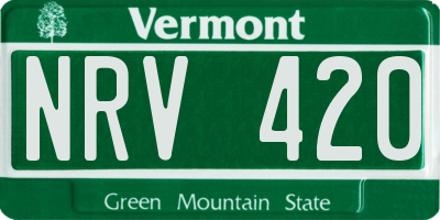 VT license plate NRV420