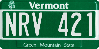VT license plate NRV421